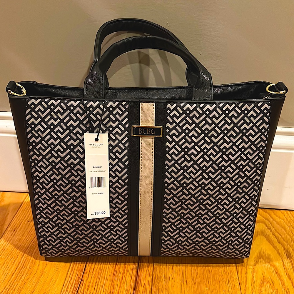 BCBG “Karla Signature Satchel” black